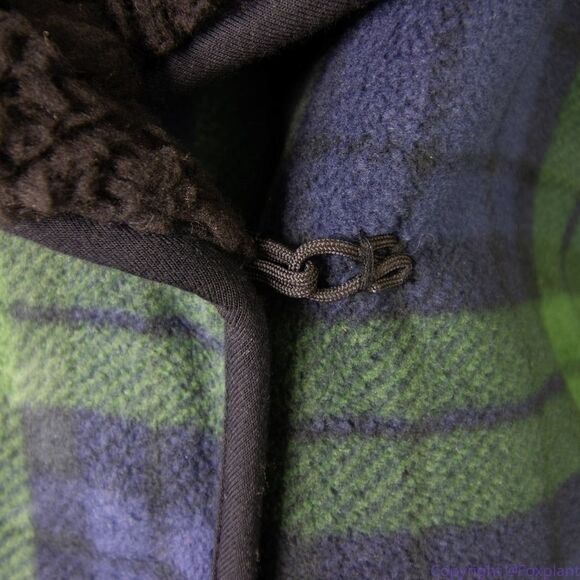 NWT JACHS Girlfriend green blue plaid Buffalo Sherpa jacket, size M - Picture 5 of 16